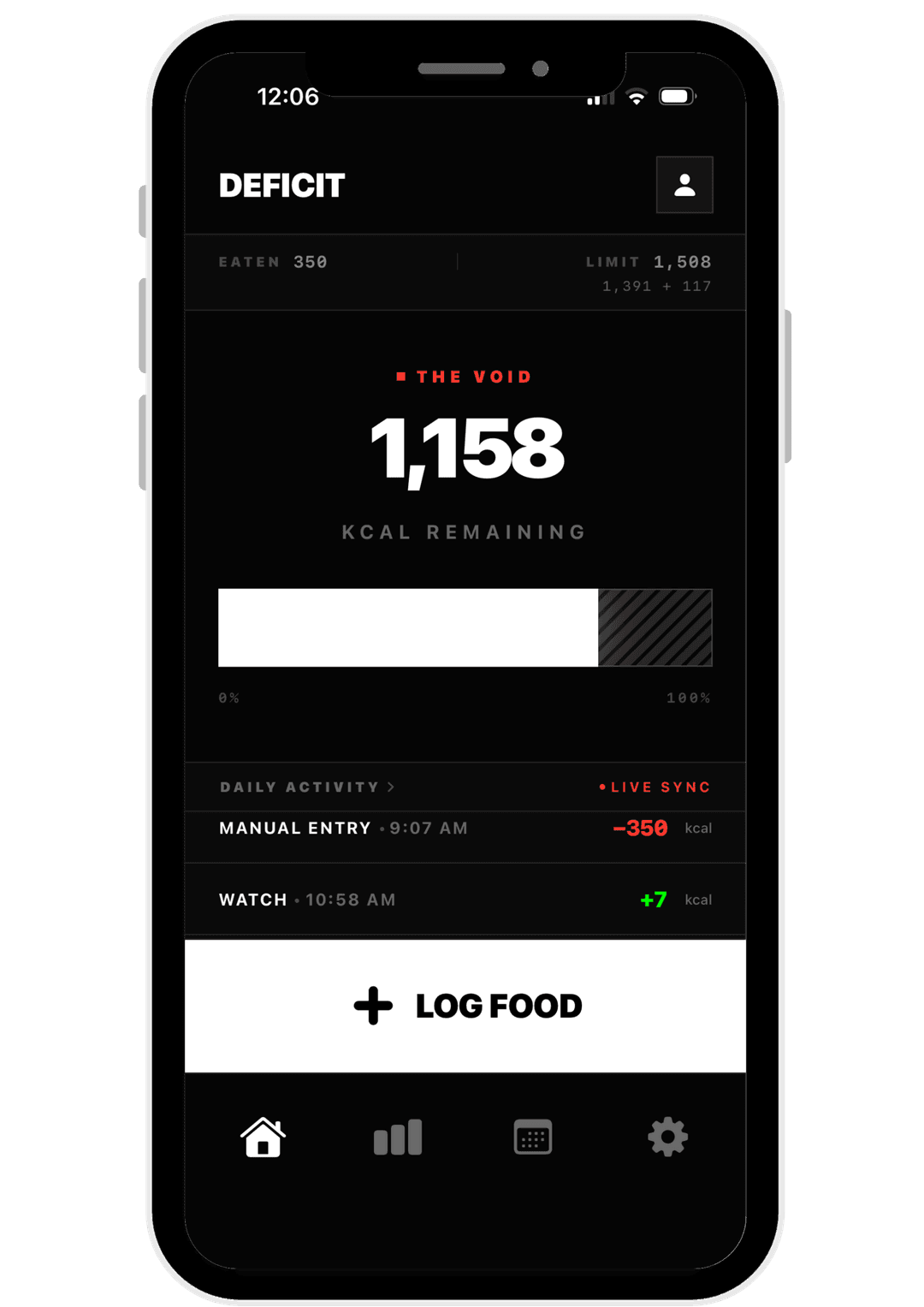 DEFICIT App Screenshot